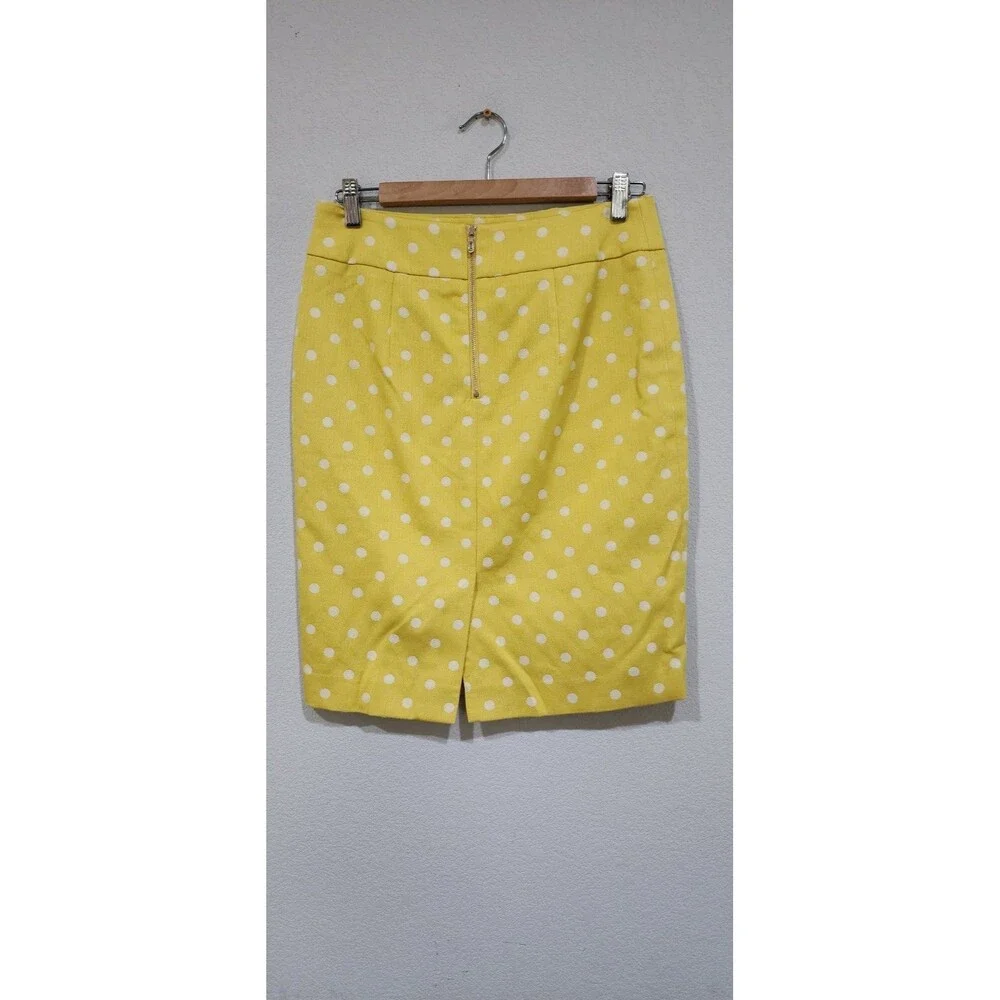 ANN TAYLOR polka dot yellow cotton blend skirt Sz 6